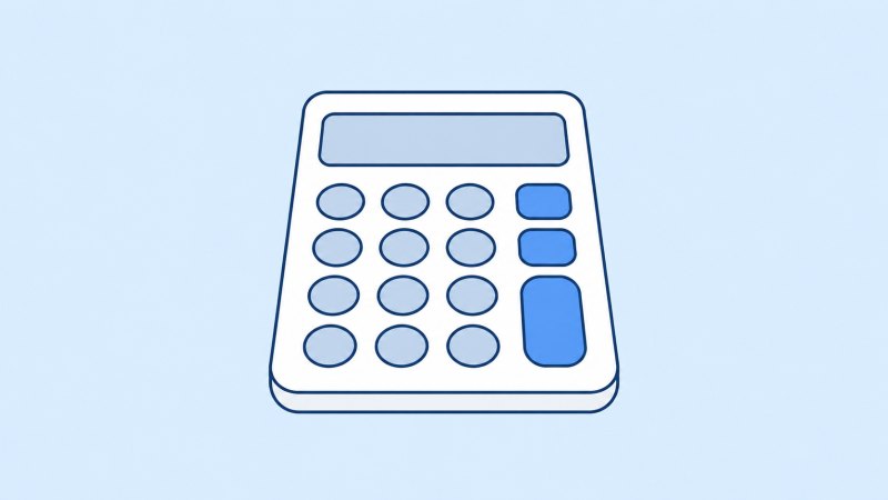 글자 없는 탁상용 계산기 일러스트