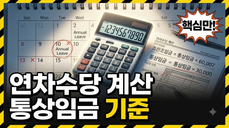 연차수당 계산기 쓰는 법 — 통상임금 기준 계산과 흔한 오해