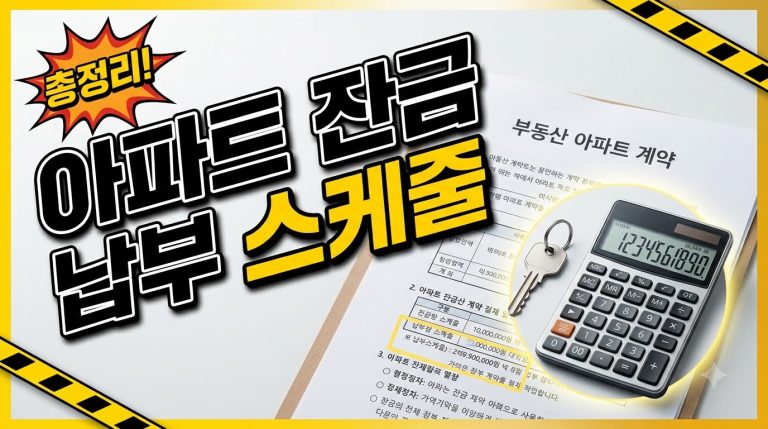 아파트 잔금 계산기 쓰는 법 — 회차별 납부 스케줄 짜기