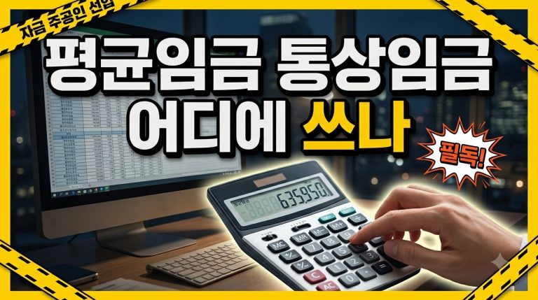 평균임금 vs 통상임금 — 어느 쪽을 써야 하나