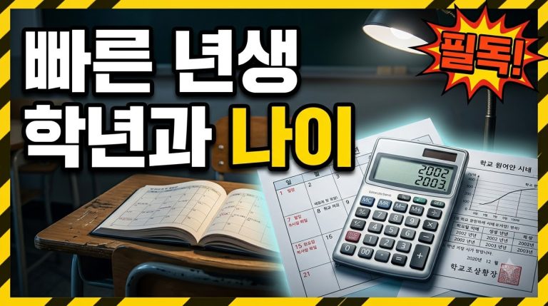 빠른 년생과 학년, 만나이로 정리하기