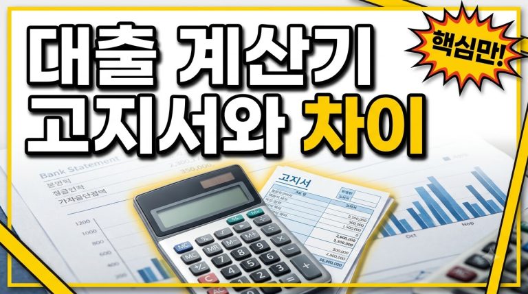 대출 계산기 결과가 은행 고지서와 다르게 나오는 이유