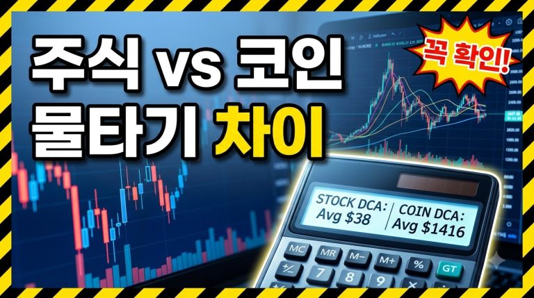 주식 물타기 vs 코인 물타기 — 계산이 어디서 갈라지나