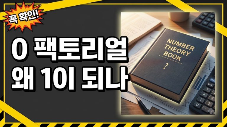 0! = 1인 이유와 팩토리얼의 뜻