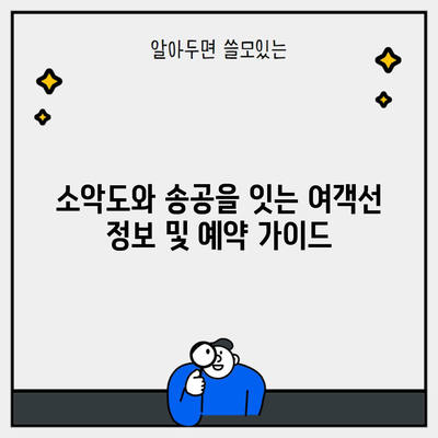 소악도와 송공을 잇는 여객선 정보 및 예약 가이드