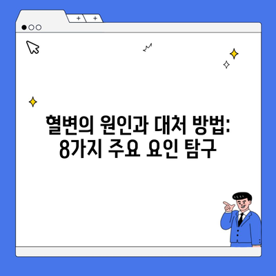 혈변의 원인과 대처 방법: 8가지 주요 요인 탐구