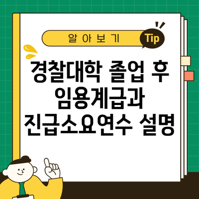 경찰대학 졸업 후 임용계급과 진급소요연수 설명