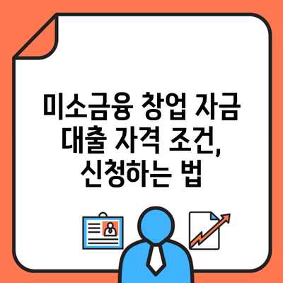 미소금융 창업 자금 대출 자격 조건, 신청하는 법