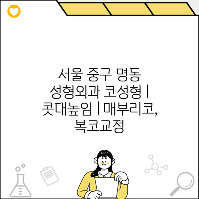 서울 중구 명동 성형외과 코성형 | 콧대높임 | 매부리코, 복코교정