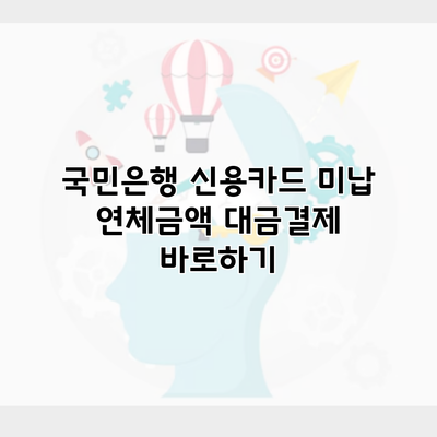 국민은행 신용카드 미납 연체금액 대금결제 바로하기