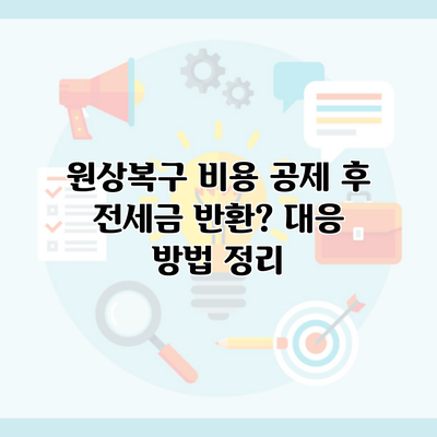 원상복구 비용 공제 후 전세금 반환? 대응 방법 정리