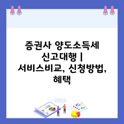 증권사 양도소득세 신고대행 | 서비스비교, 신청방법, 혜택