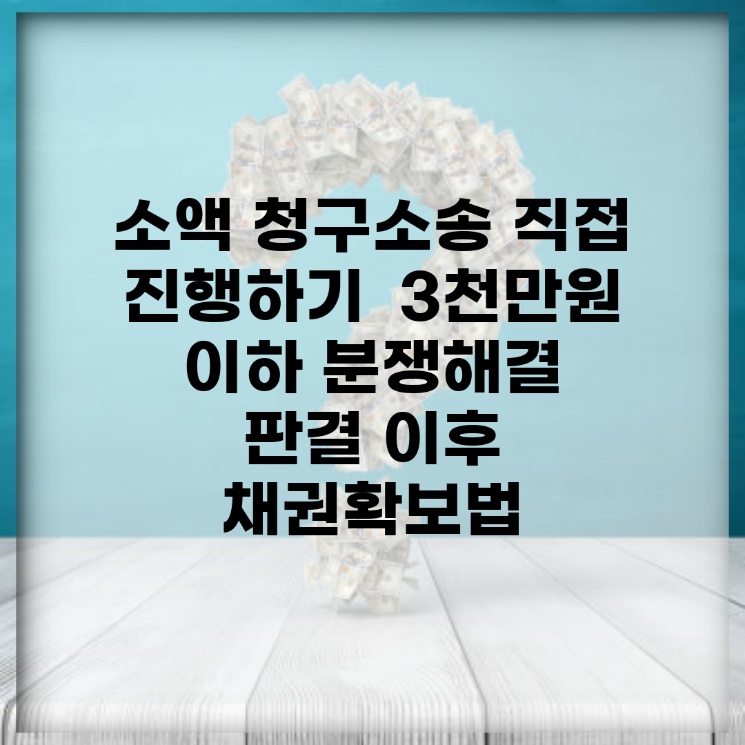 소액 청구소송 직접 진행하기 | 3천만원 이하 분쟁해결 | 판결 이후 채권확보법