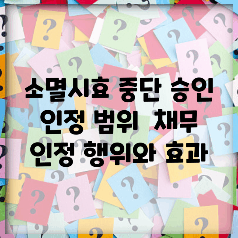 소멸시효 중단 승인 인정 범위 | 채무 인정 행위와 효과