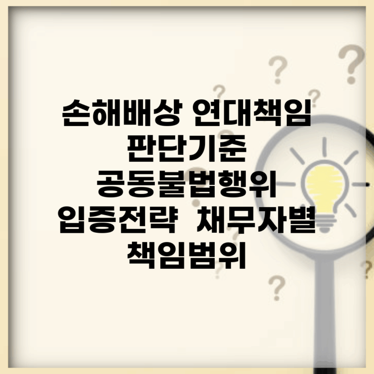 손해배상 연대책임 판단기준 | 공동불법행위 입증전략 | 채무자별 책임범위