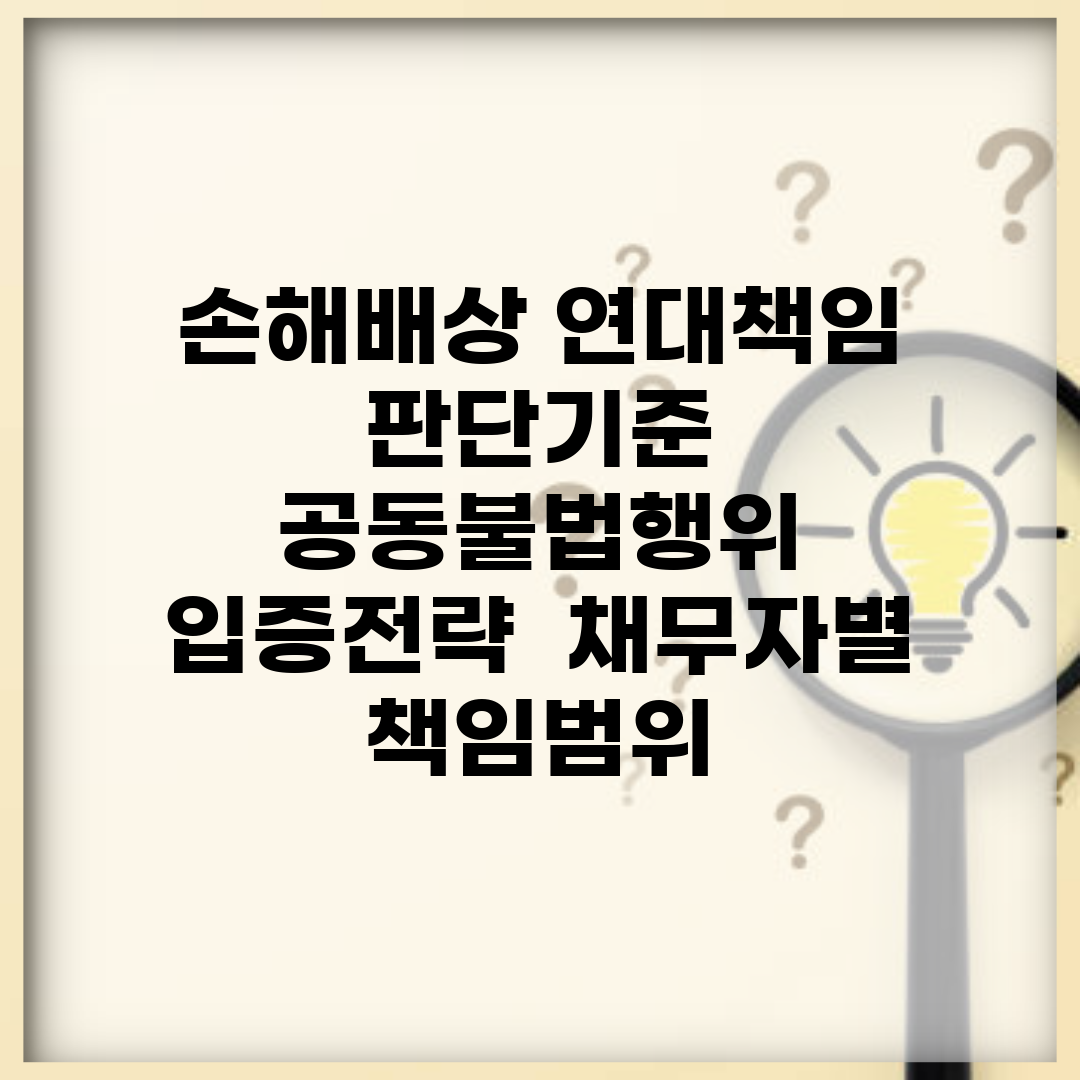 손해배상 연대책임 판단기준 | 공동불법행위 입증전략 | 채무자별 책임범위