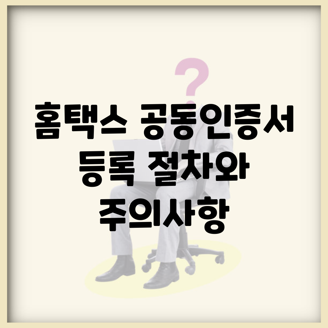 홈택스 공동인증서 등록 절차와 주의사항