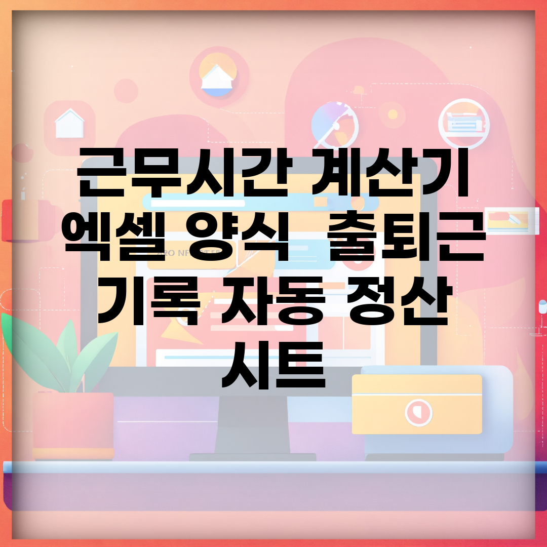 근무시간 계산기 엑셀 양식 | 출퇴근 기록 자동 정산 시트