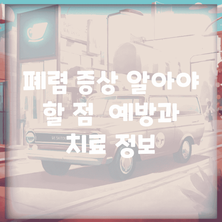 폐렴 증상 알아야 할 점 | 예방과 치료 정보