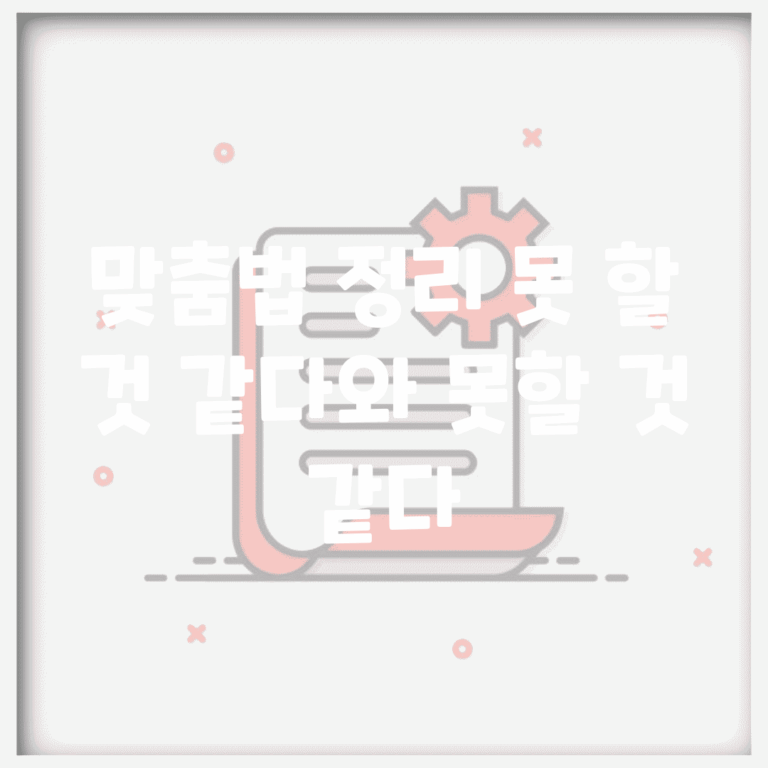 맞춤법 정리 못 할 것 같다와 못할 것 같다