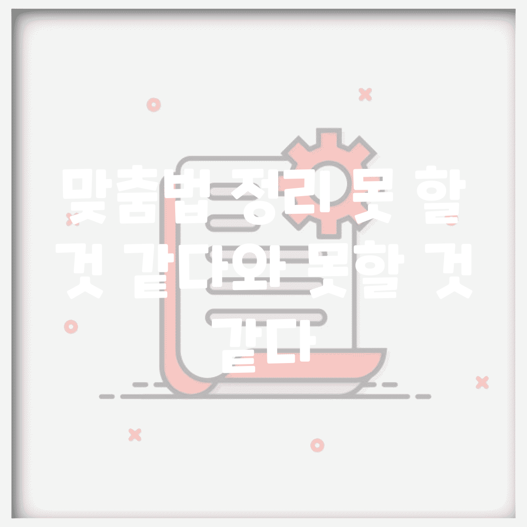 맞춤법 정리 못 할 것 같다와 못할 것 같다