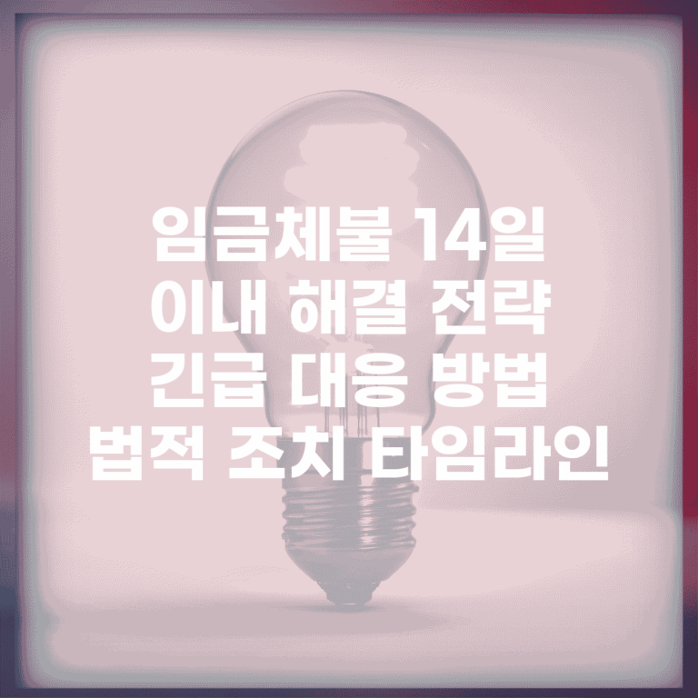 임금체불 14일 이내 해결 전략 | 긴급 대응 방법 | 법적 조치 타임라인