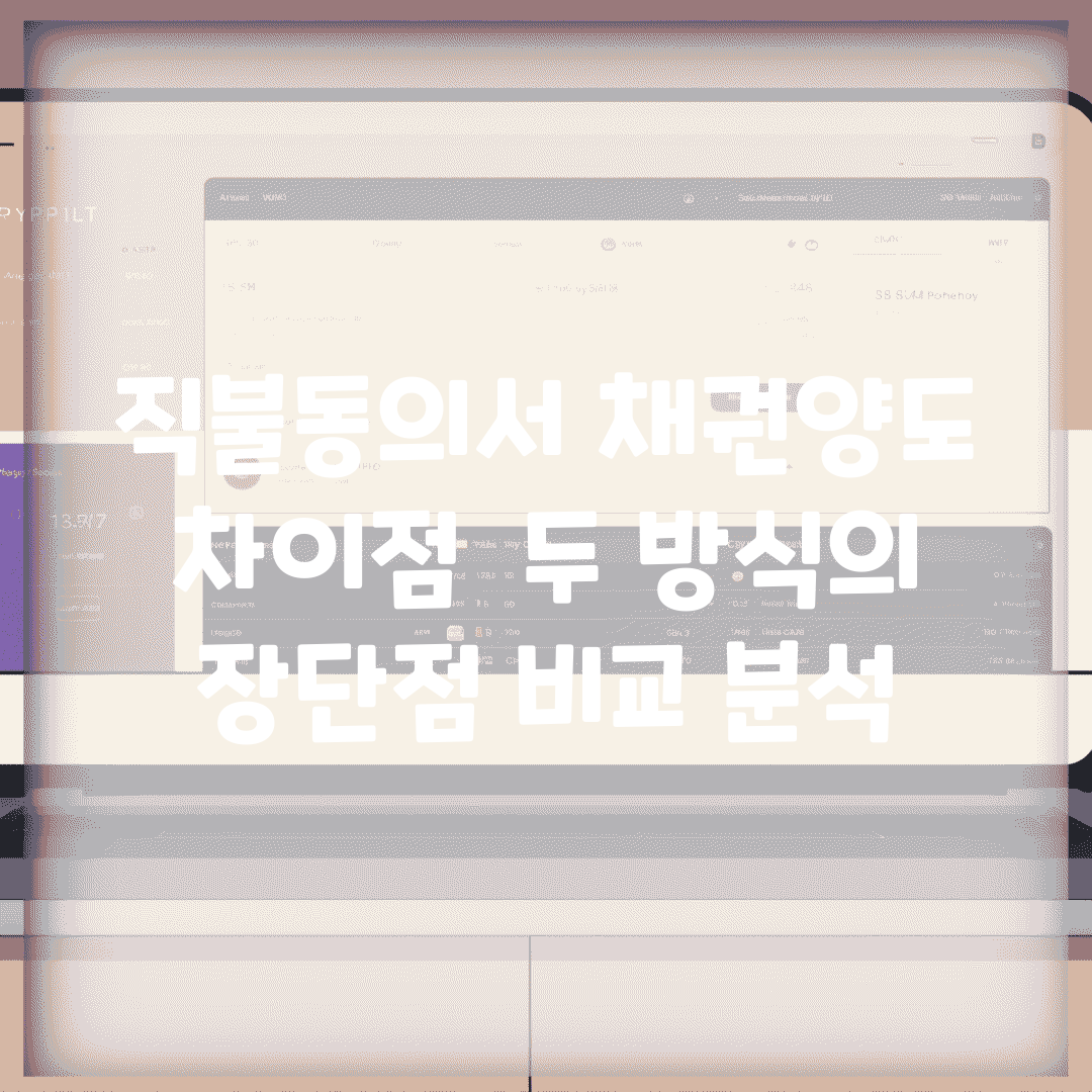 직불동의서 채권양도 차이점 | 두 방식의 장단점 비교 분석