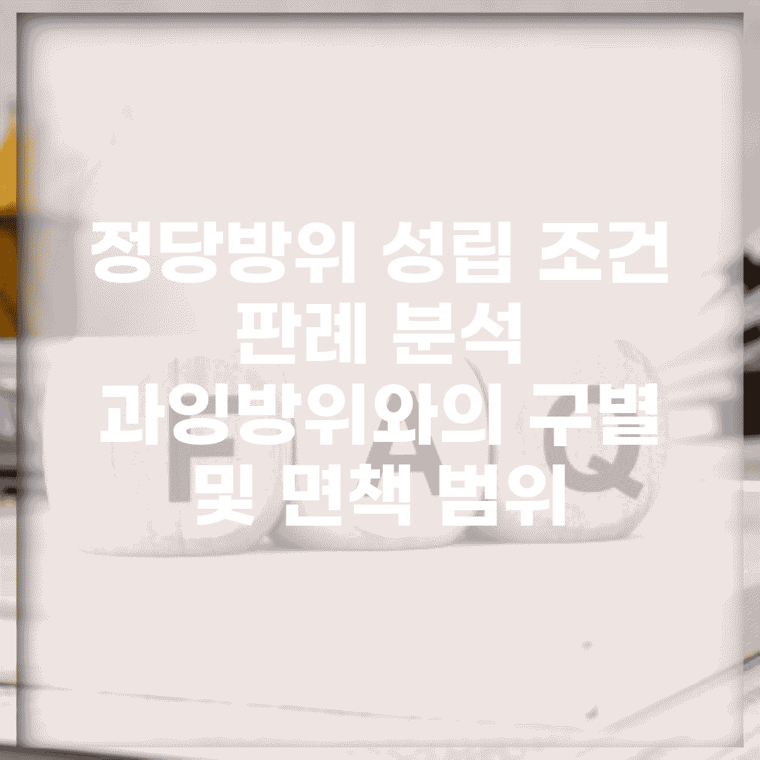 정당방위 성립 조건 판례 분석 | 과잉방위와의 구별 및 면책 범위