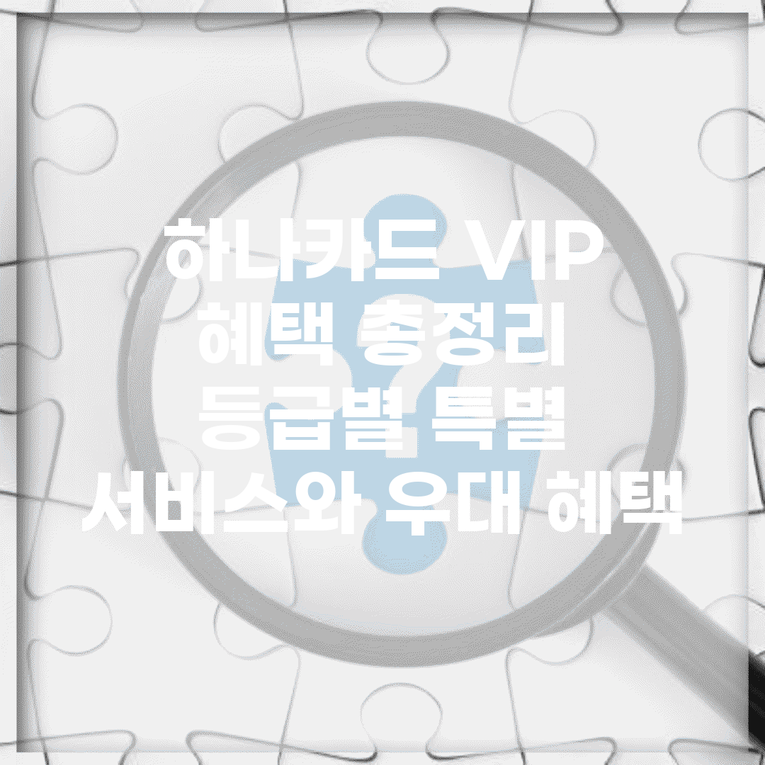 하나카드 VIP 혜택 총정리 | 등급별 특별 서비스와 우대 혜택