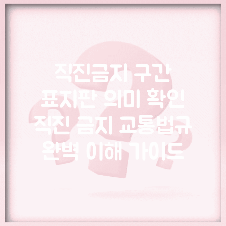 직진금지 구간 표지판 의미 확인 | 직진 금지 교통법규 완벽 이해 가이드