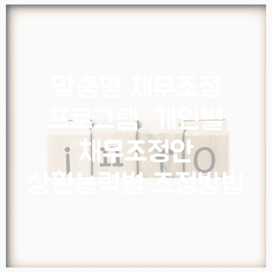 맞춤형 채무조정 프로그램 | 개인별 채무조정안 | 상환능력별 조정방법