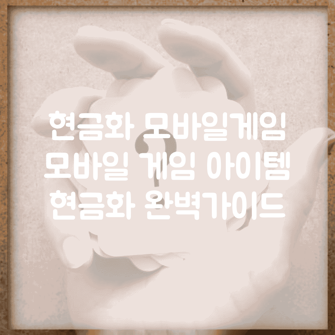 현금화 모바일게임 | 모바일 게임 아이템 현금화 완벽가이드