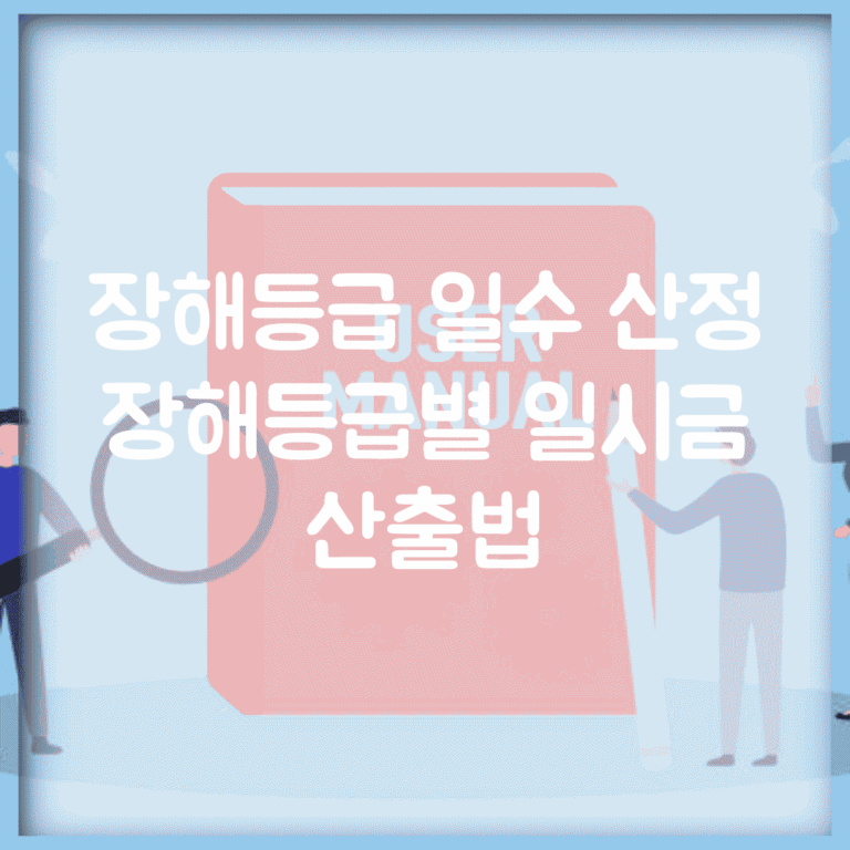장해등급 일수 산정 | 장해등급별 일시금 산출법