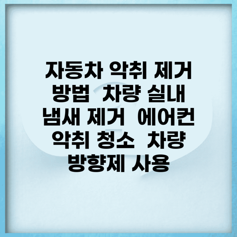자동차 악취 제거 방법 | 차량 실내 냄새 제거 | 에어컨 악취 청소 | 차량 방향제 사용