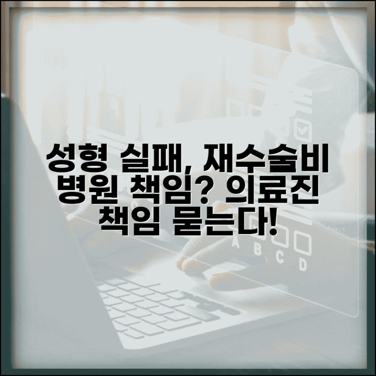 성형수술 실패해서 재수술비 병원에서 내야 하는 거 아닌가요 | 성형 실패 | 재수술 | 의료진 책임