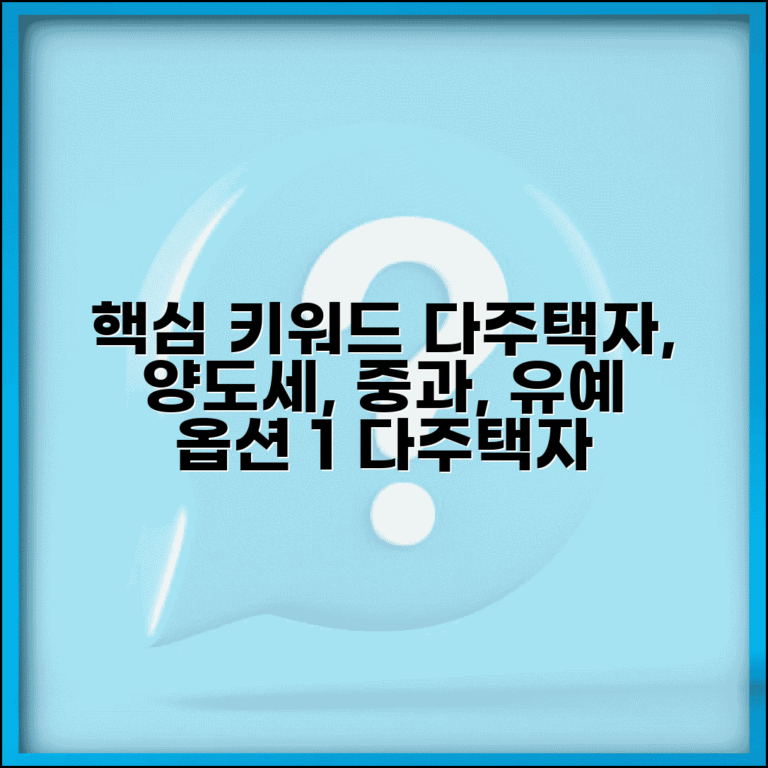 다주택자 양도세 중과 적용 조건과 유예 기준