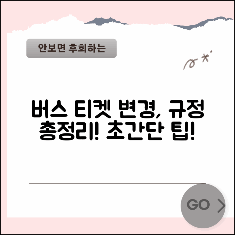 고속버스 변경 수수료 시외버스 | 버스 승차권 시간 및 노선 변경 규정 총정리