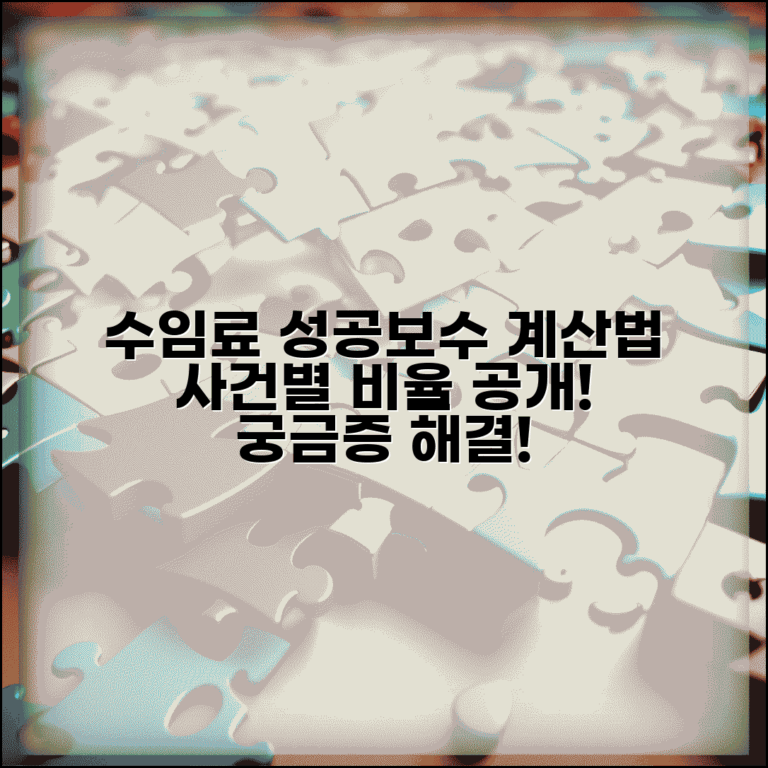 수임료 성공보수 계산 방법 | 사건 유형별 일반적인 비율