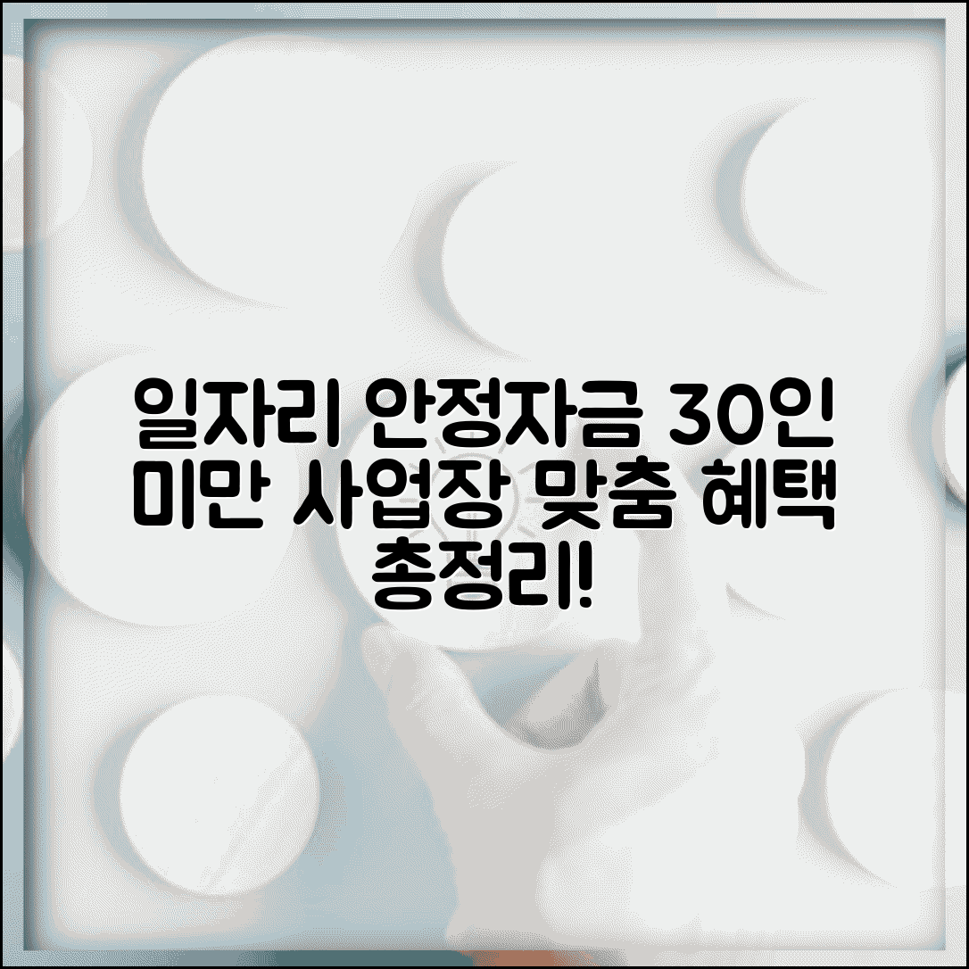 일자리 안정자금 개념 및 지원내용 | 30인 미만 사업장 맞춤형 혜택 설명